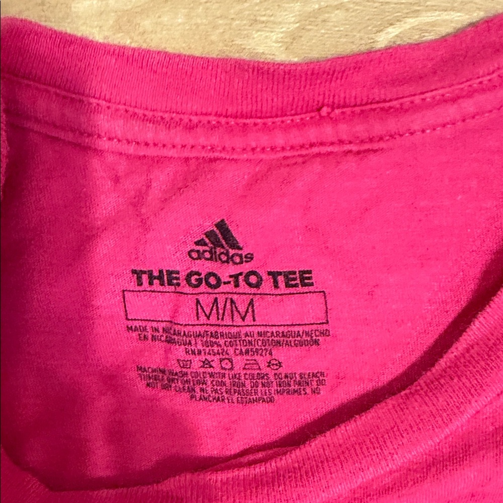 Adidas Fuchsia Tee with Black Logo - Picture 2 of 2